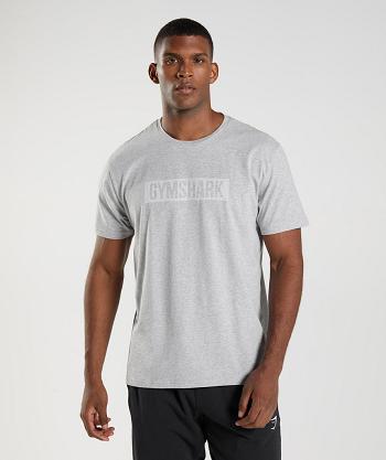 T Shirts Męskie Gymshark Block Głęboka Szare | PL 3811EBC